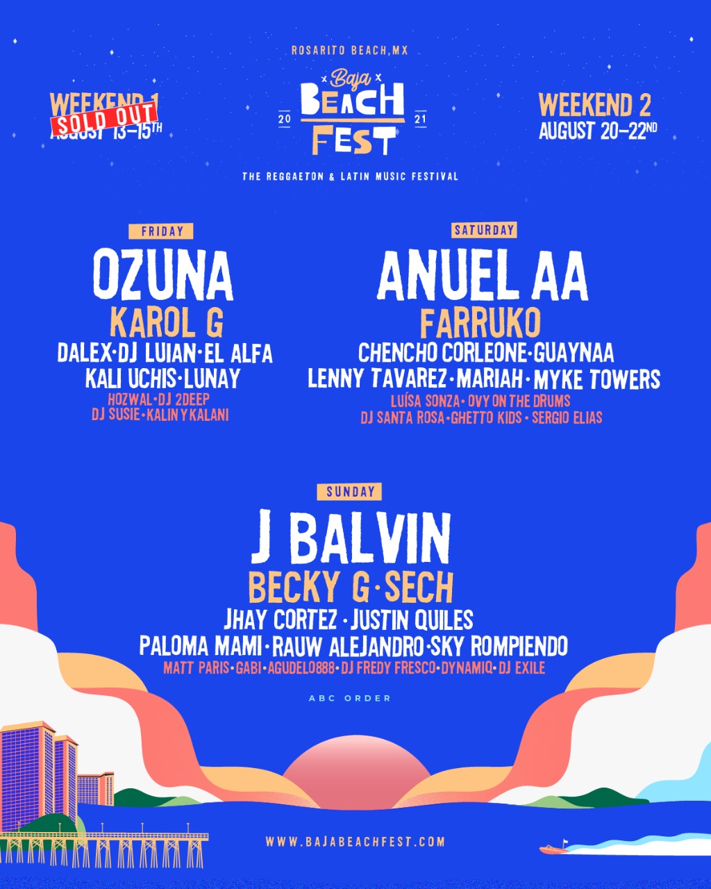 Baja Beach Fest 2021 Announces Second Weekend, Occurring August 20th